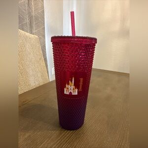 Starbucks Disneyland Resort Geometric‎ Red & Purple Tumbler Cup With Straw